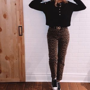 Zara Cheetah Print Jeans